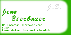 jeno bierbauer business card