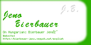 jeno bierbauer business card